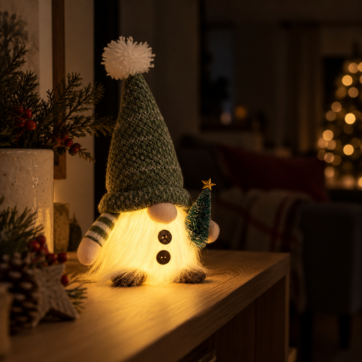 Nordilum™ Glow Gnome — Light-Up Christmas Gnome