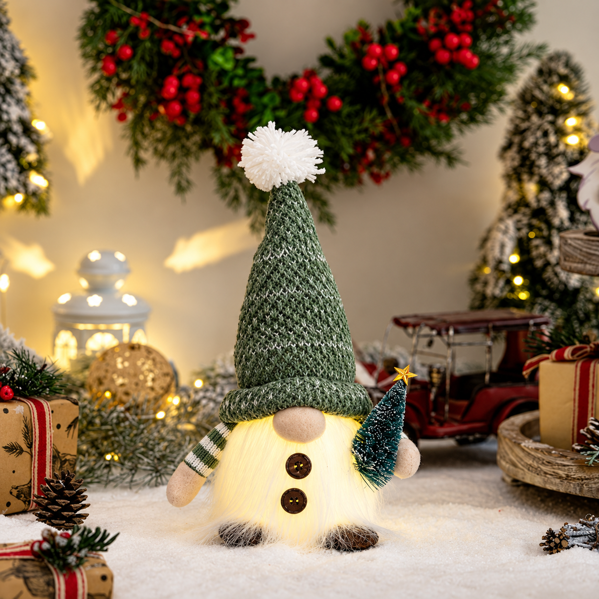 Nordilum™ Glow Gnome — Light-Up Christmas Gnome